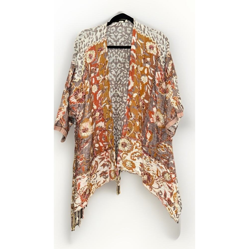 Soft Surroundings Pasha Pumpkin Wool Leopard Print Cardigan Womens Sz X/XL - Picture 1 of 7